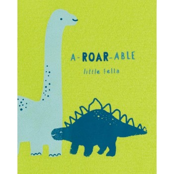 CARTER'S Set 3dielny overal letný kr. rukáv, body bez rukávov, kraťasy Stripes Dinos chlapec NB/ veľ