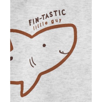 CARTER'S Set 3dielny tepláky, body kr. rukáv, body bez rukávov Brown Shark chlapec 3m