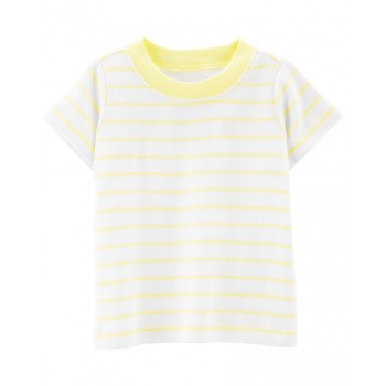 CARTER'S Set 3dielny tričko kr. rukáv, kraťasy na traky, ponožky Yellow Stripes chlapec LBB 9m