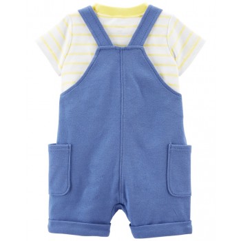 CARTER'S Set 3dielny tričko kr. rukáv, kraťasy na traky, ponožky Yellow Stripes chlapec LBB NB/ veľ.