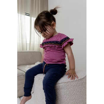 DIRKJE Nohavice nariasené námornícka modrá dievča veľ.56