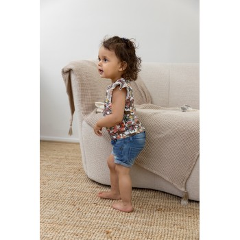 DIRKJE Rifle krátke modrá dievča veľ.80