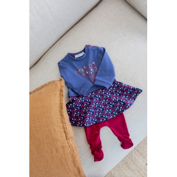 DIRKJE Set 2.d šaty + legíny Blue dievča 56