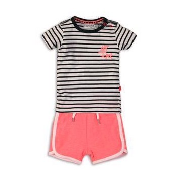 DIRKJE Set 2dielny C-SO JOYFUL LETS ROCK 68 White/Black-Pink