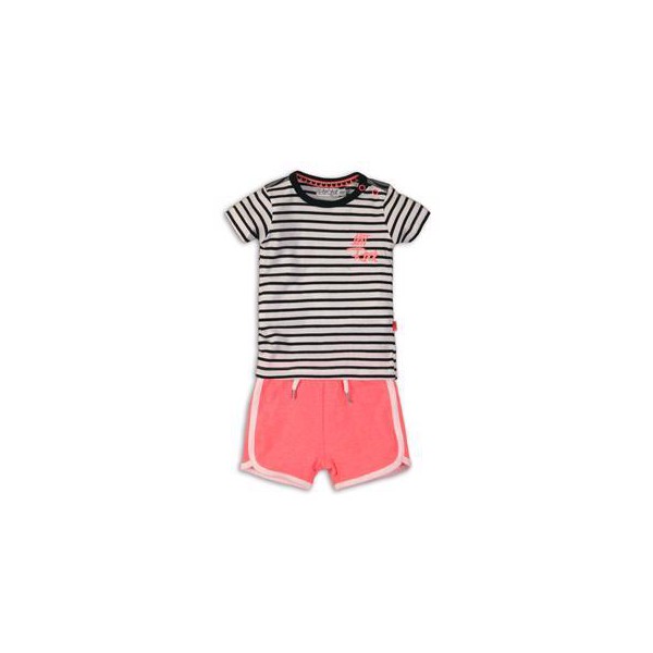 DIRKJE Set 2dielny C-SO JOYFUL LETS ROCK 68 White/Black-Pink