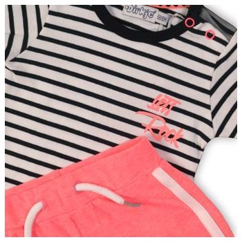 DIRKJE Set 2dielny C-SO JOYFUL LETS ROCK 74 White/Black-Pink