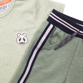 DIRKJE Set 2dielny kr. nohavice 68 Light Sage+Sage Melange