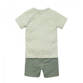 DIRKJE Set 2dielny kr. nohavice 80 Light Sage+Sage Melange