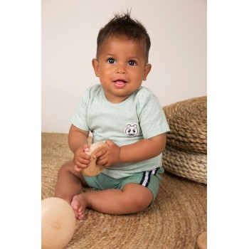 DIRKJE Set 2dielny kr. nohavice 80 Light Sage+Sage Melange