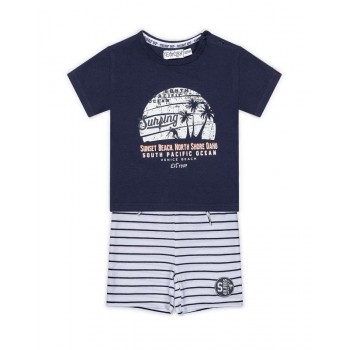 DIRKJE Set 2dielny kr. nohavice 80 Navy+White+Stripe