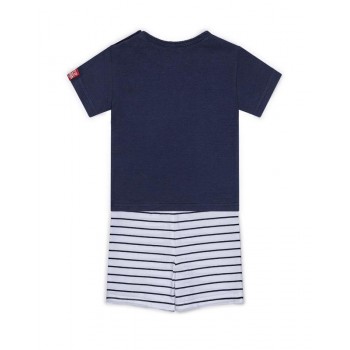 DIRKJE Set 2dielny kr. nohavice 80 Navy+White+Stripe