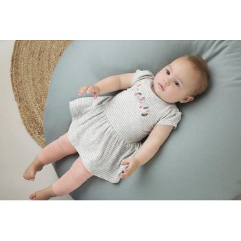 DIRKJE Set 2dielny šaty 74 Grey Melange+Dusty Pink