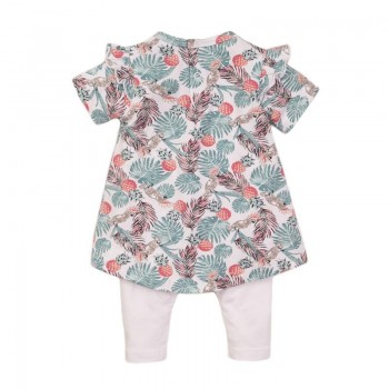 DIRKJE Set 2dielny šaty 74 White+Tropical Multicolor