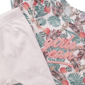 DIRKJE Set 2dielny šaty 74 White+Tropical Multicolor