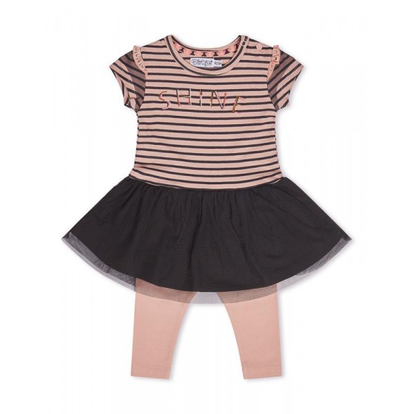 DIRKJE Set 2dielny šaty 80 Smokey Pink+Smokey Grey