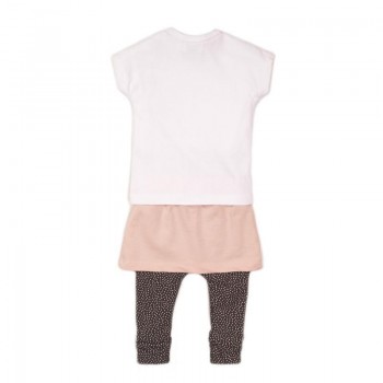 DIRKJE Set 3dielny so sukňou 68 White+Smokey Pink+Smokey Grey+aop