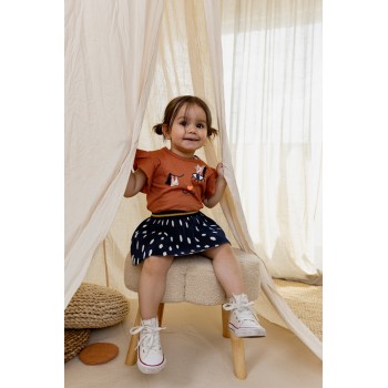 DIRKJE Sukňa námornícka modrá biele bodky dievča veľ.62