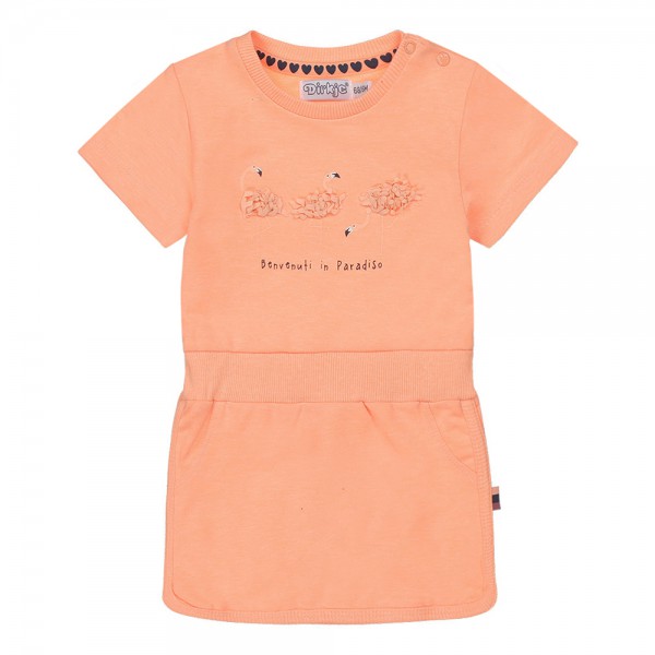 DIRKJE Šaty kr. rukáv neónová oranžová dievča veľ.68