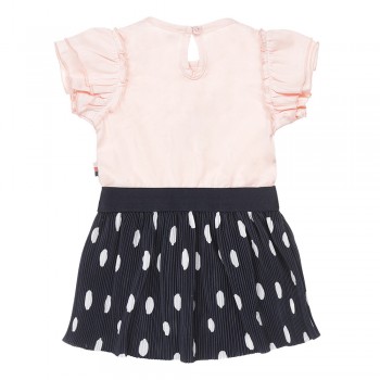 DIRKJE Šaty kr. rukáv ružová + námornícka modrá dievča veľ.110