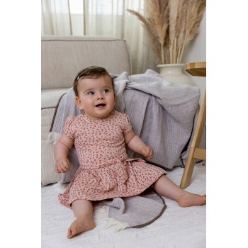 DIRKJE Šaty kr. rukáv ružová so vzorom dievča veľ.80