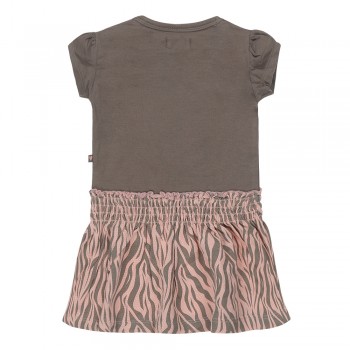 DIRKJE Šaty kr. rukáv šedohnedá dievča veľ.74