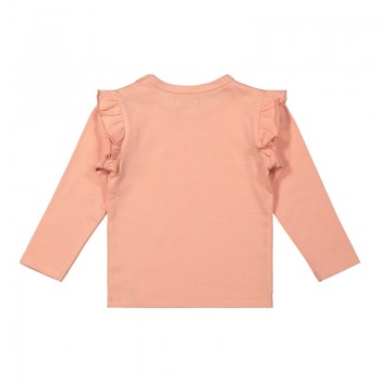 DIRKJE Tričko dl. rukáv s volánmi Ružové dievča 68