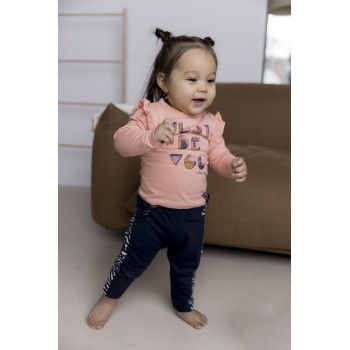 DIRKJE Tričko dl. rukáv s volánmi Ružové dievča 68