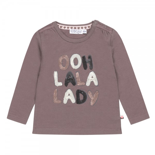 DIRKJE Tričko dl.rukáv šedohnedá dievča veľ.62