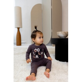 DIRKJE Tričko dl.rukáv šedohnedá dievča veľ.74