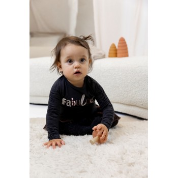 DIRKJE Tričko dl.rukáv tm. šedá dievča veľ.68