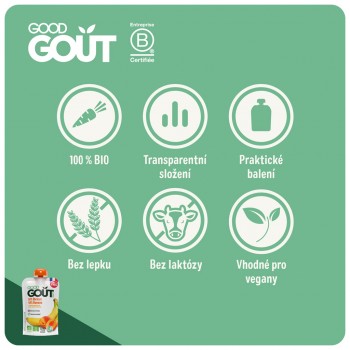 GOOD GOUT BIO Marhuľa s banánom 120 g