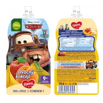 HAMI Kapsička ovocná Disney Cars Ovocný koktail 110g, 9+