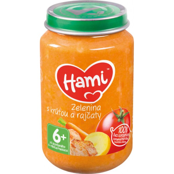 HAMI Príkrm mäsovo-zeleninový Zelenina s morkou a paradajkami 200g