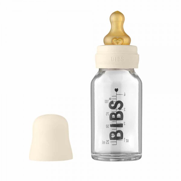 BIBS Baby Bottle sklenená fľaša 110ml Ivory