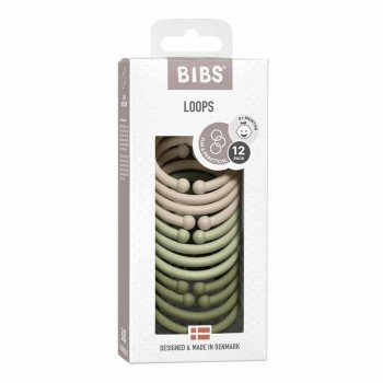 BIBS Loops krúžky 12ks Vanilla / Sage / Olive