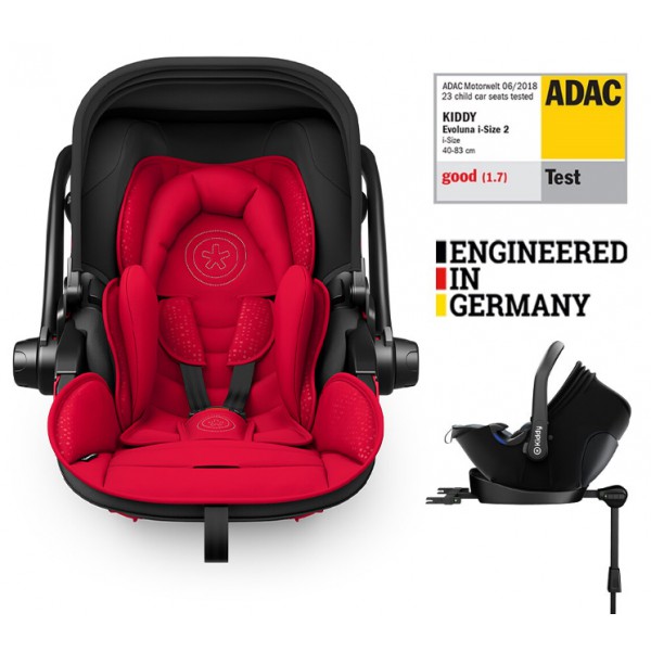 KIDDY Autosedačka Evoluna i-size 2 + Isofix základňa 40-83cm Chili Red BZP