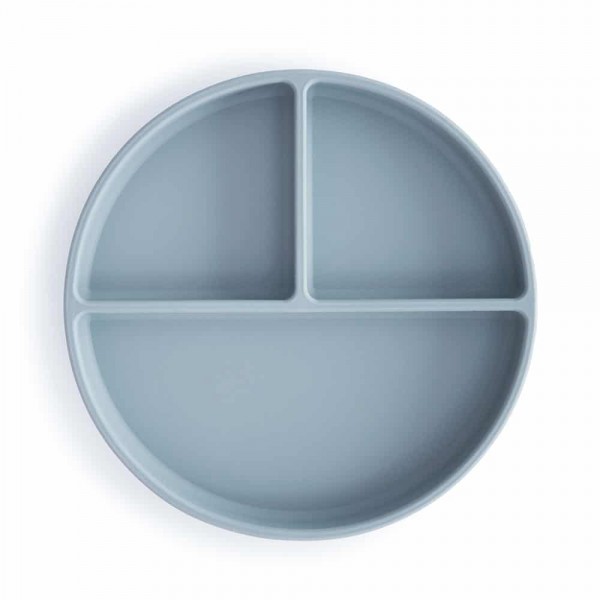 Mushie silikónový tanier s prísavkou Powder Blue