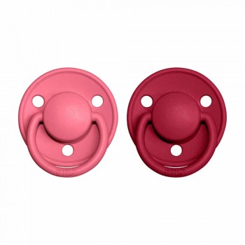 BIBS De Lux cumlíky zo silikónu 2ks - one size Coral / Ruby