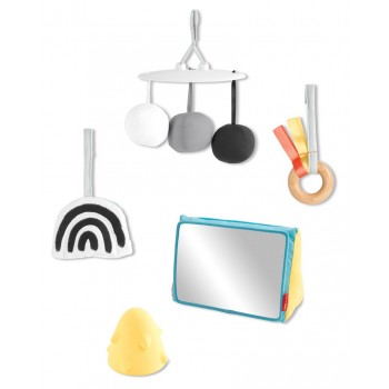 SKIP HOP Deka na hranie s drevenou hrazdičkou Discoverosity Montessori 0m+