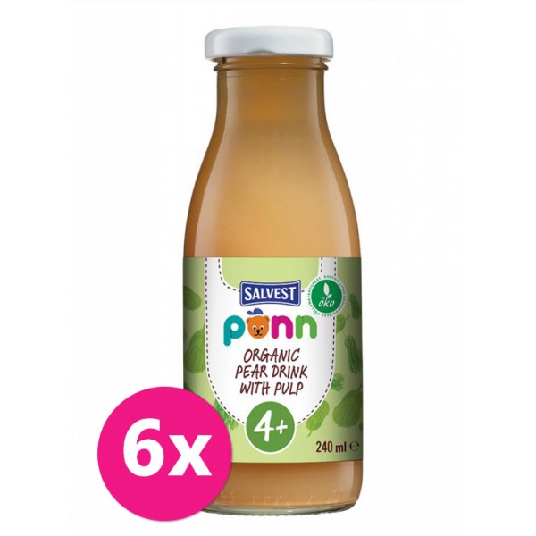 6x SALVEST Põnn BIO Šťava hrušková s dužinou 240 ml