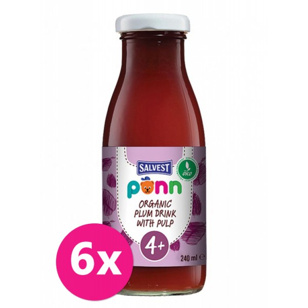 6x SALVEST Põnn BIO Šťava slivková s dužinou 240 ml