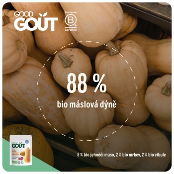 GOOD GOUT BIO Maslová tekvica s jahňacím mäsom 190 g