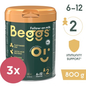 3x BEGGS 2 Mlieko pokračovacie 800 g 6m+