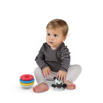 BABY EINSTEIN Hryzačka stohovacia zebra Stack & Wobble Zen™ 3m+