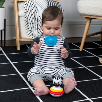 BABY EINSTEIN Hryzačka stohovacia zebra Stack & Wobble Zen™ 3m+