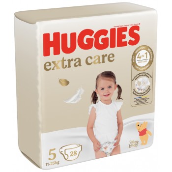 HUGGIES® Plienky jednorázové Extra Care 5 (12-17 kg) 28 ks