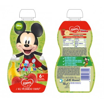 HAMI Kapsička ovocná Mickey Jahoda a banán 110g, od uk. 6. mesiaca