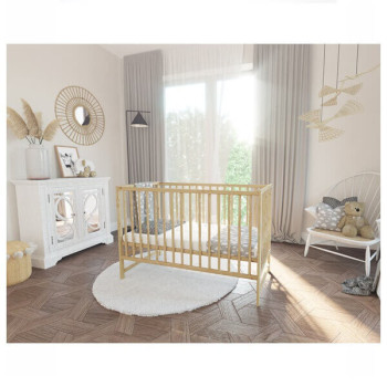 Drevená postieľka/pohovka+ zábrana MAGDA borovica