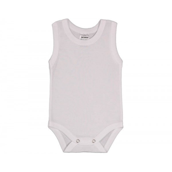 Scamp biele body bez rukávov Basic kombi 62
