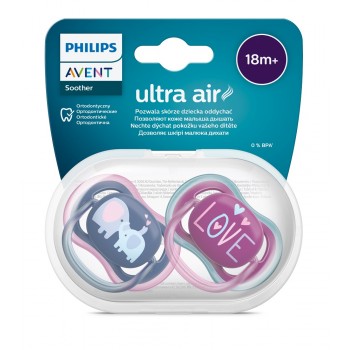 Philips AVENT Cumlík Ultra air 18m+ dievča (slon) 2ks